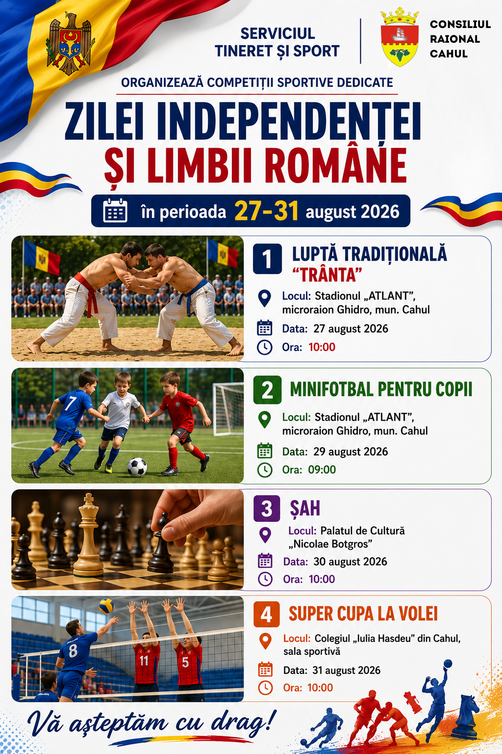  Competiții sportive dedicate Zilei Independenței a Republicii Moldova