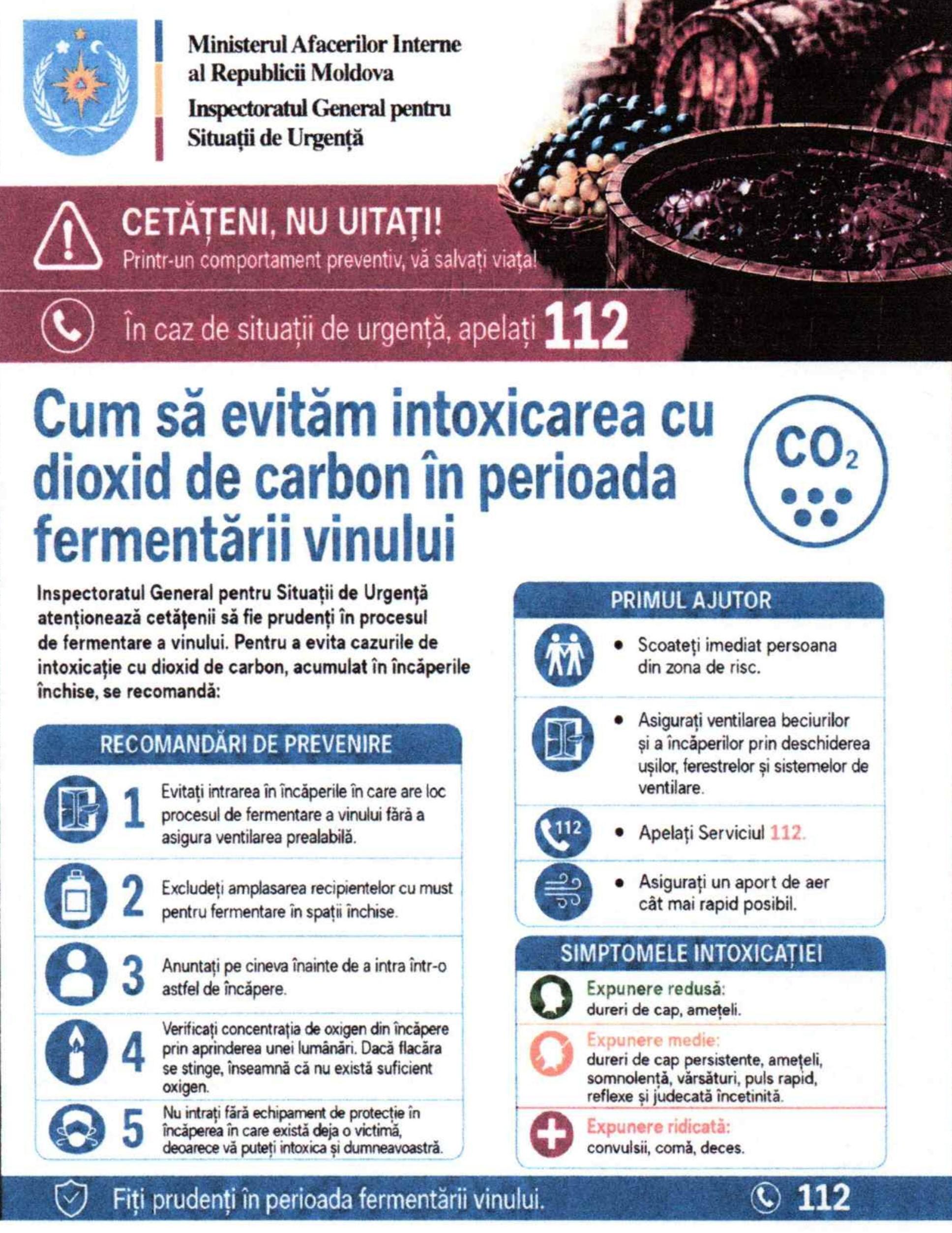  Atenție la intoxicațiile cu dioxid de carbon în perioada fermentării vinului